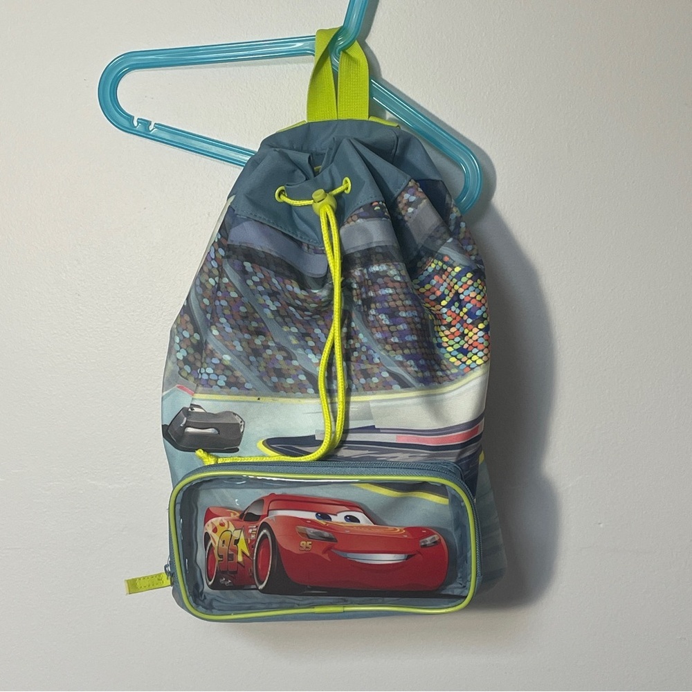Disney Pixar Cars Lightning McQueen Drawstring Backpack - Picture 3 of 10